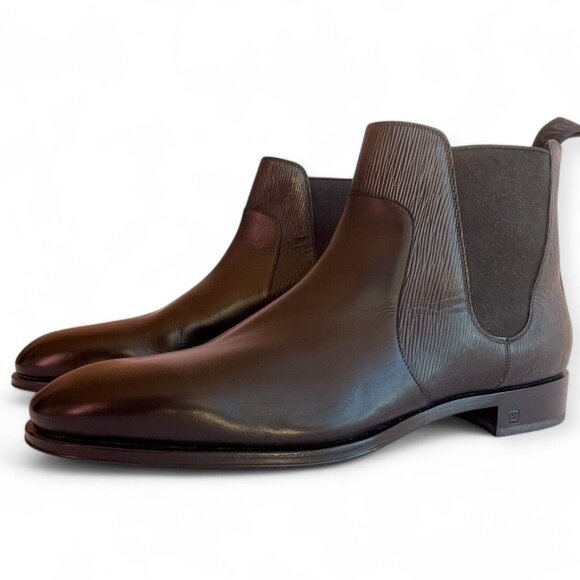 LOUIS VUITTON Wall Street Chelsea Epi Leather Black Boots Shoe Mens UK 11 US 12 - Picture 2 of 16